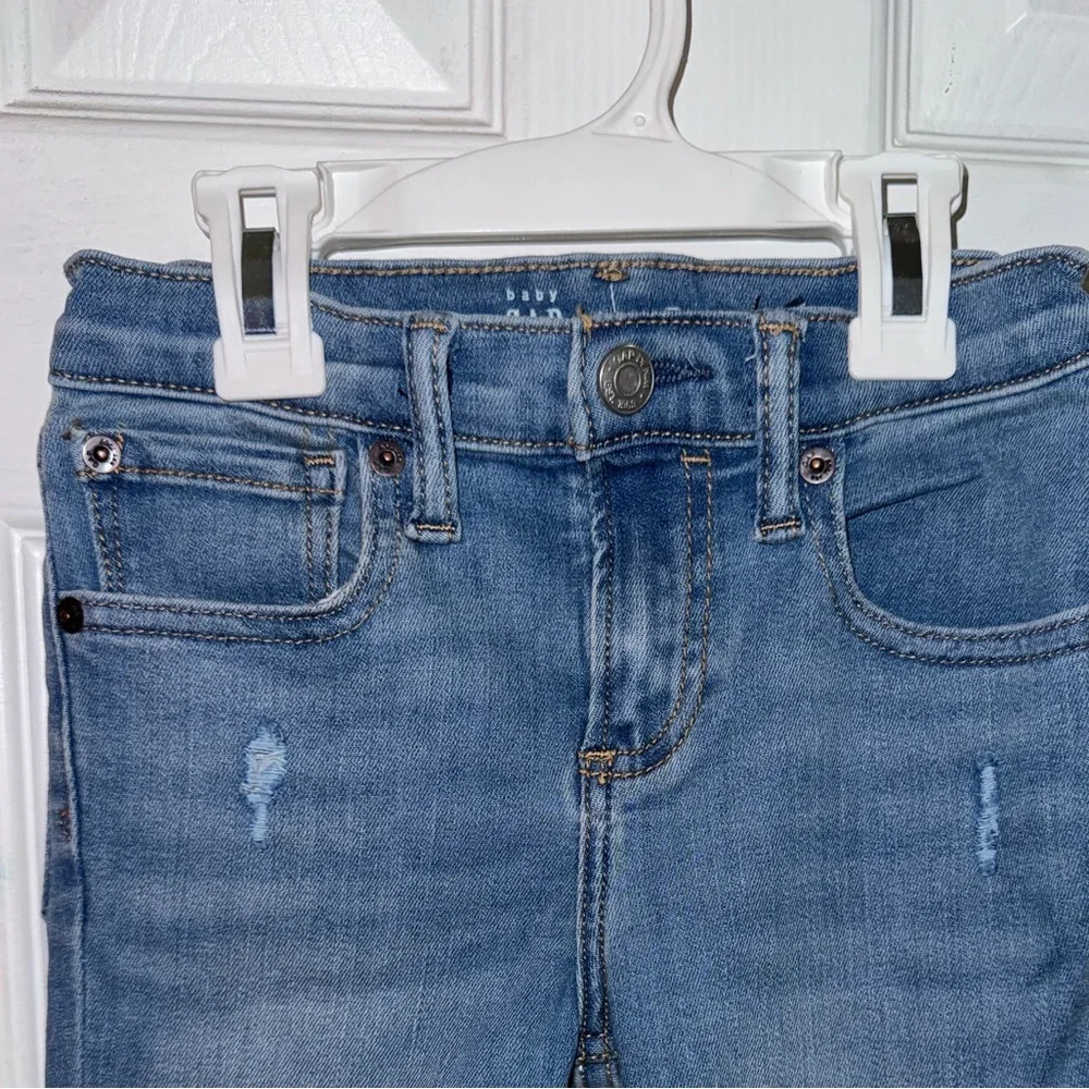 Gap Boys Skinny Jeans Size 5 Blue Distressed Denim